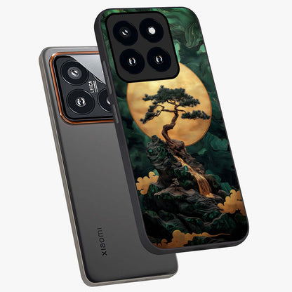 Zen Moon Rise Glass Case displayed in angled mockup highlighting peaceful lunar design with zen aesthetic style.