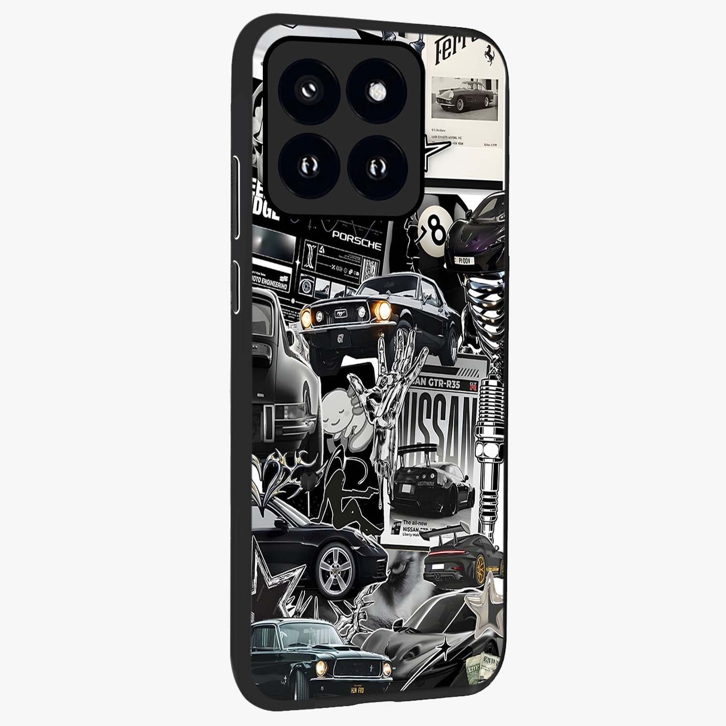 Aesthetic Dark Love Glass Case upright view showcasing dramatic romantic artwork with modern aesthetic style.