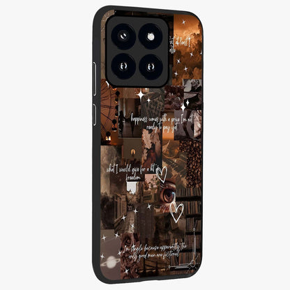 Bittersweet Aesthetic Chaos Glass Case upright view showcasing bold artistic chaos design with modern aesthetic style.