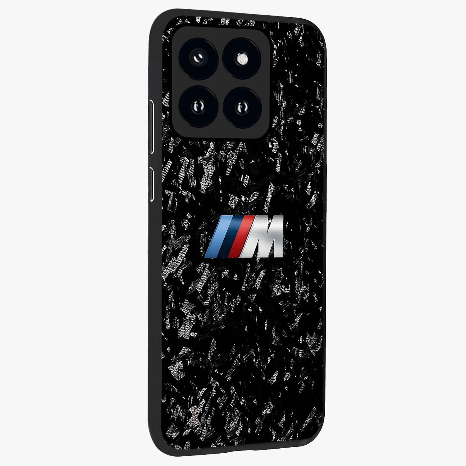 Carbon Speed Mark Glass Case upright view showcasing modern carbon speed graphic with bold automotive theme.