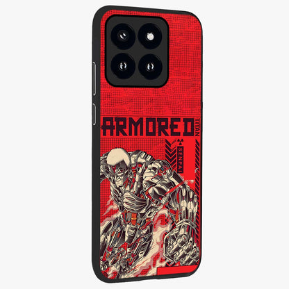 Crimson Mecha Titan Glass Case upright view showcasing dynamic robotic titan design with sci-fi inspired theme.