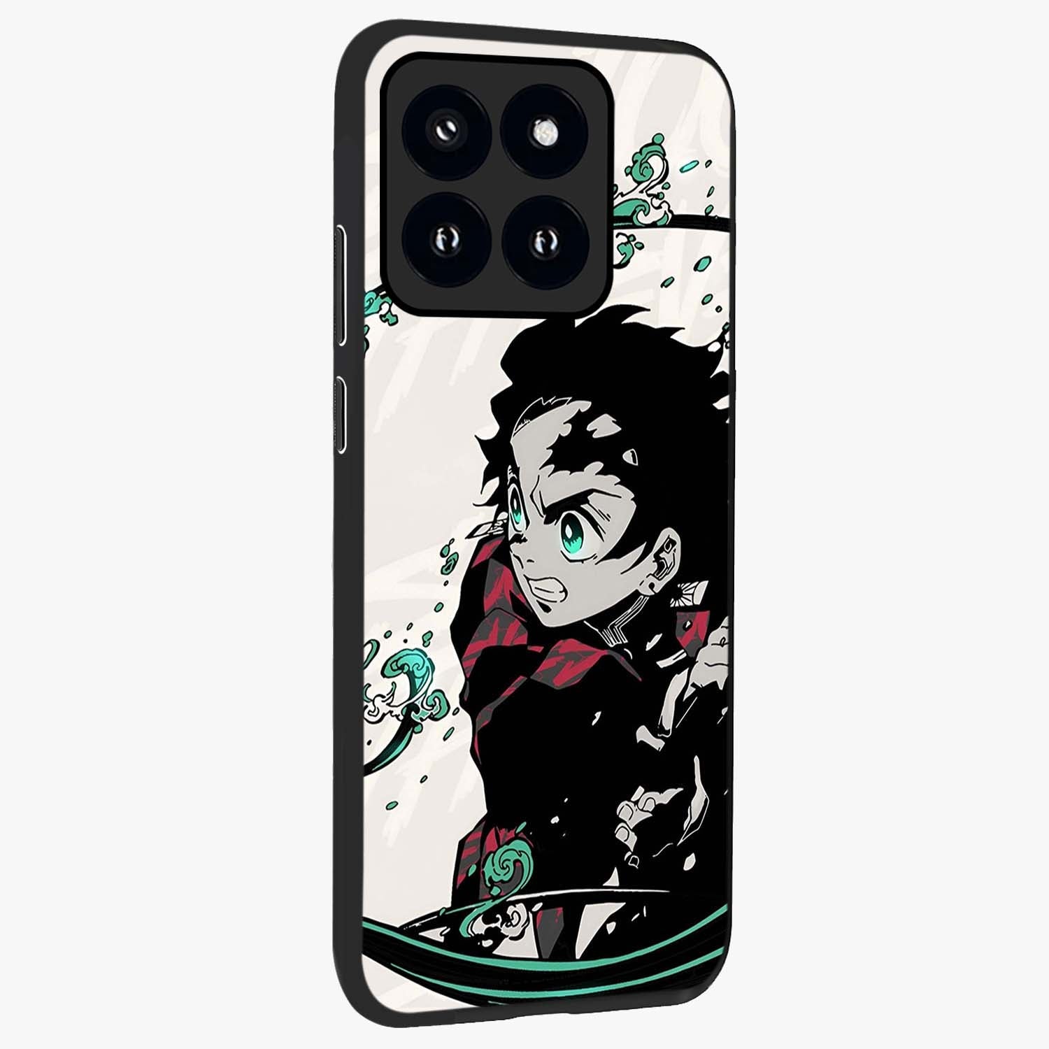 Demon Slayer Glass Case upright view showcasing powerful anime artwork with intense warrior theme.