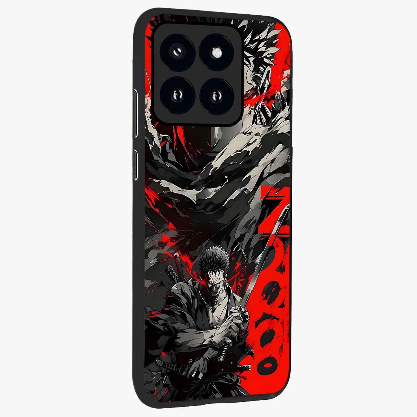 Demon Sword Resolve Glass Case upright view showcasing dramatic warrior artwork with intense battle theme.