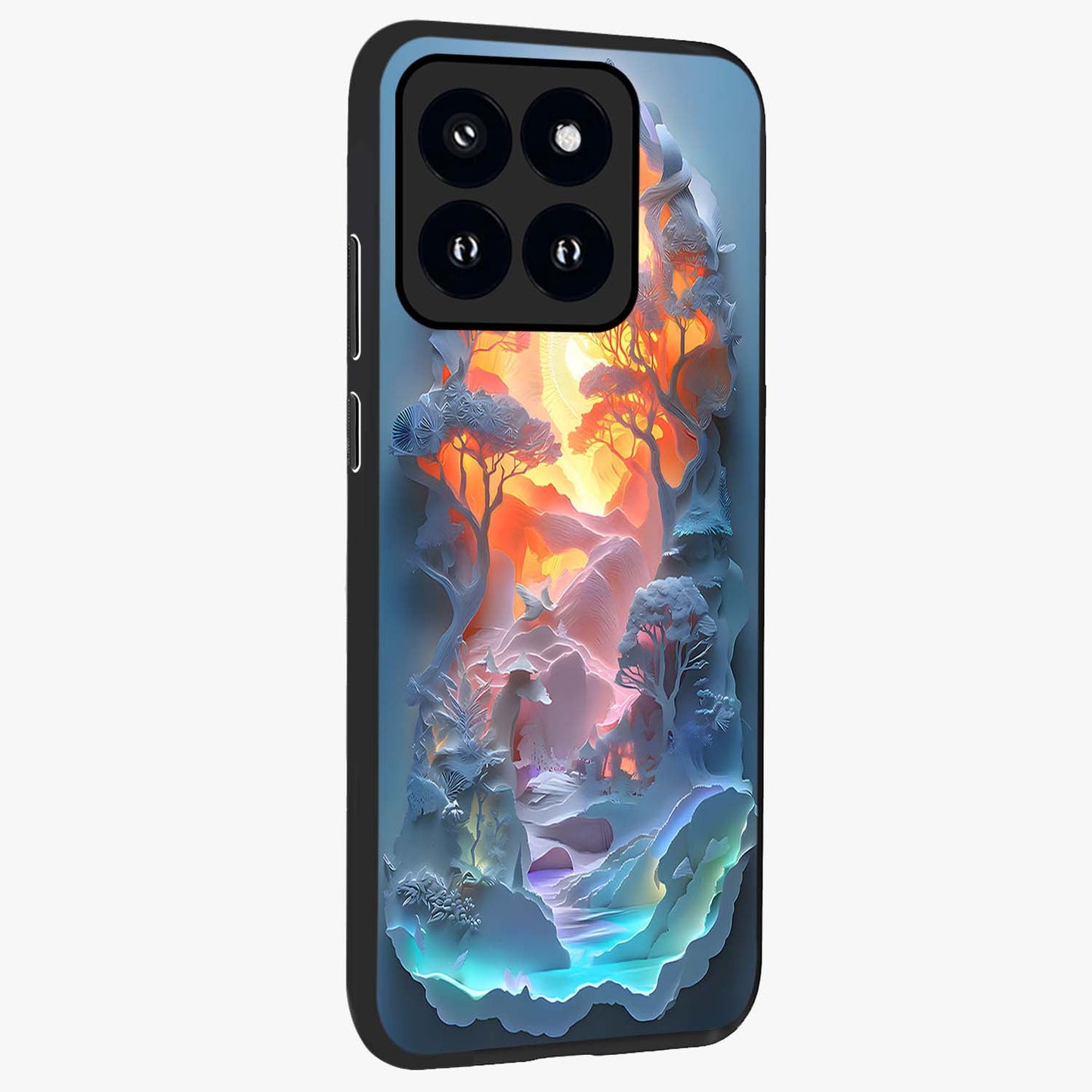 Glow Forest Portal Glass Case upright view showcasing enchanted forest portal artwork with fantasy nature theme.