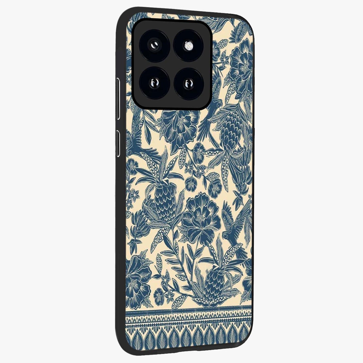 Heirloom Wild Bloom Glass Case upright view showcasing delicate wildflower artwork with timeless floral theme.