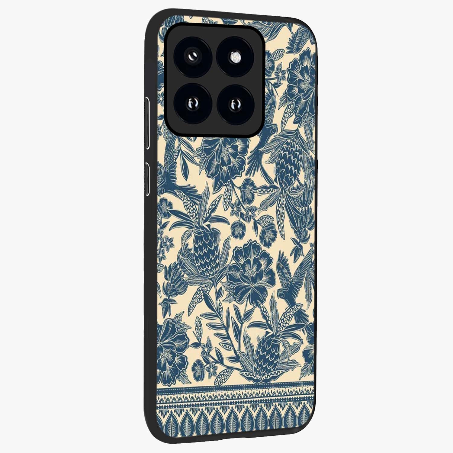 Heirloom Wild Bloom Glass Case upright view showcasing delicate wildflower artwork with timeless floral theme.