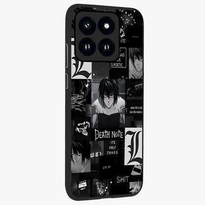 Midnight Chaos Mind Glass Case upright view showcasing expressive abstract artwork with bold dark theme.