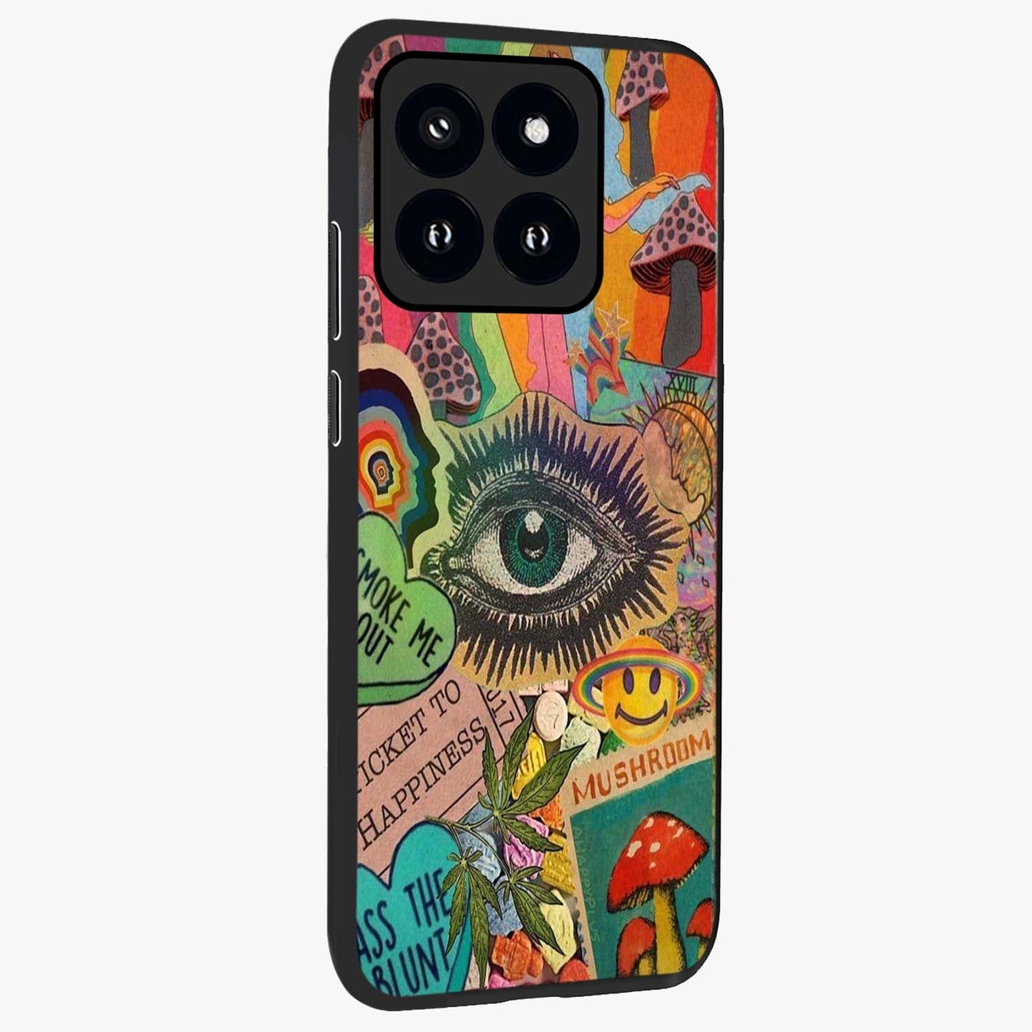 Mystic Eye Wonderland Glass Case upright view showcasing symbolic eye artwork with mysterious fantasy theme.
