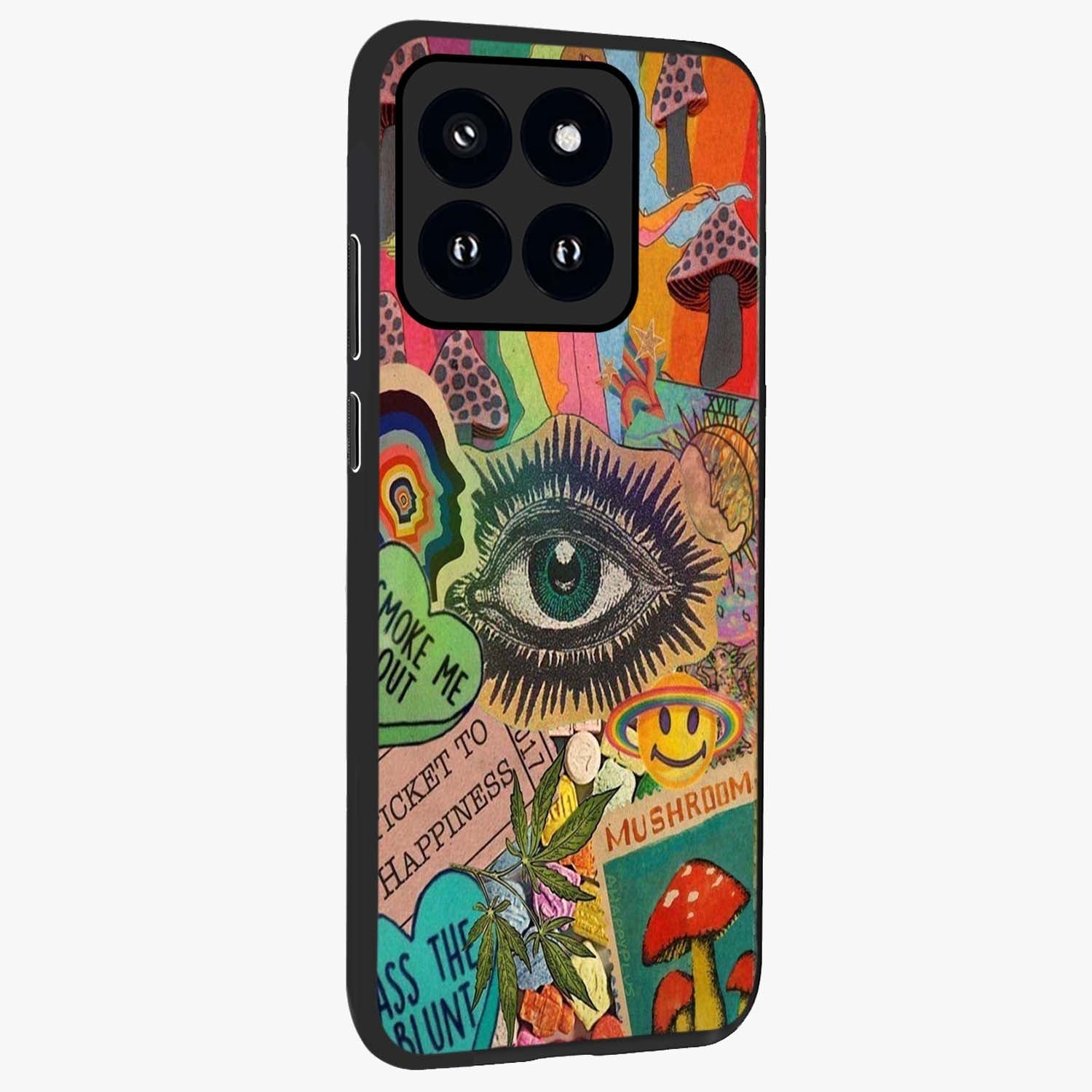 Mystic Eye Wonderland Glass Case upright view showcasing symbolic eye artwork with mysterious fantasy theme.
