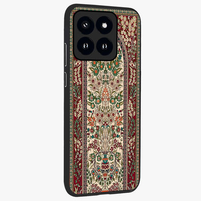 Persian Inspired Glass Case upright view showcasing decorative Persian artwork with rich heritage theme.