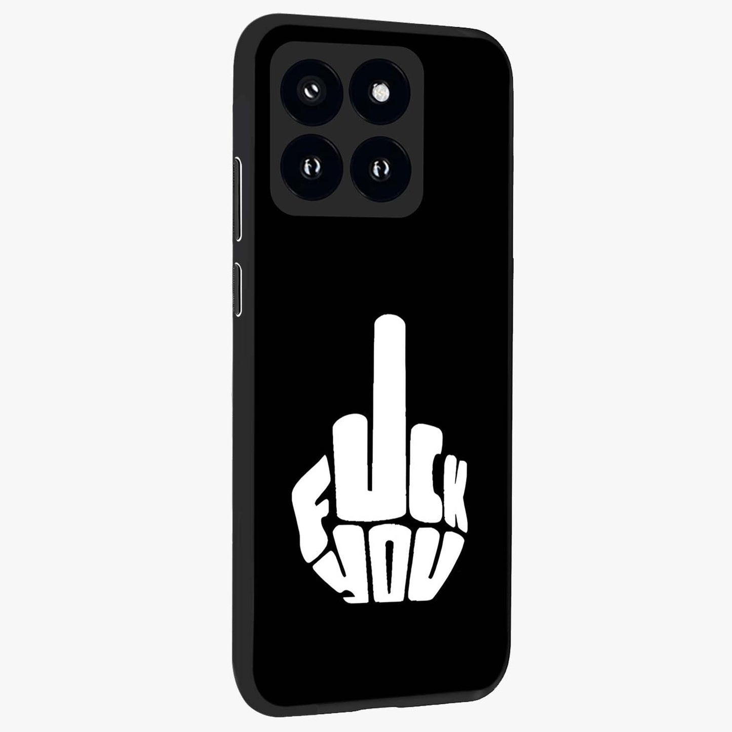Rebel Mode On Glass Case upright view showcasing striking statement artwork with bold rebellious theme.