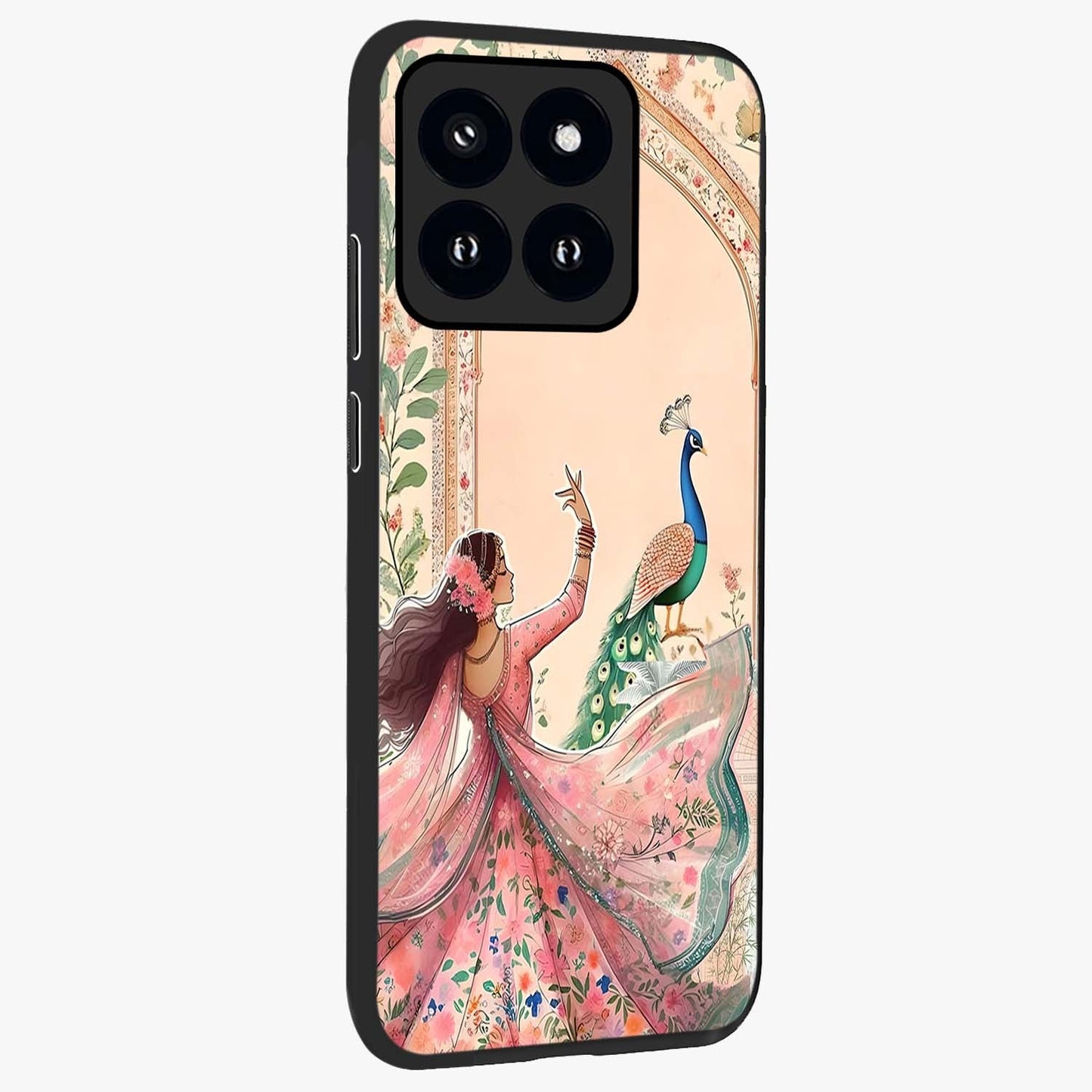 Royal Grace Muse Glass Case upright view showcasing stylish artistic artwork with sophisticated royal theme.