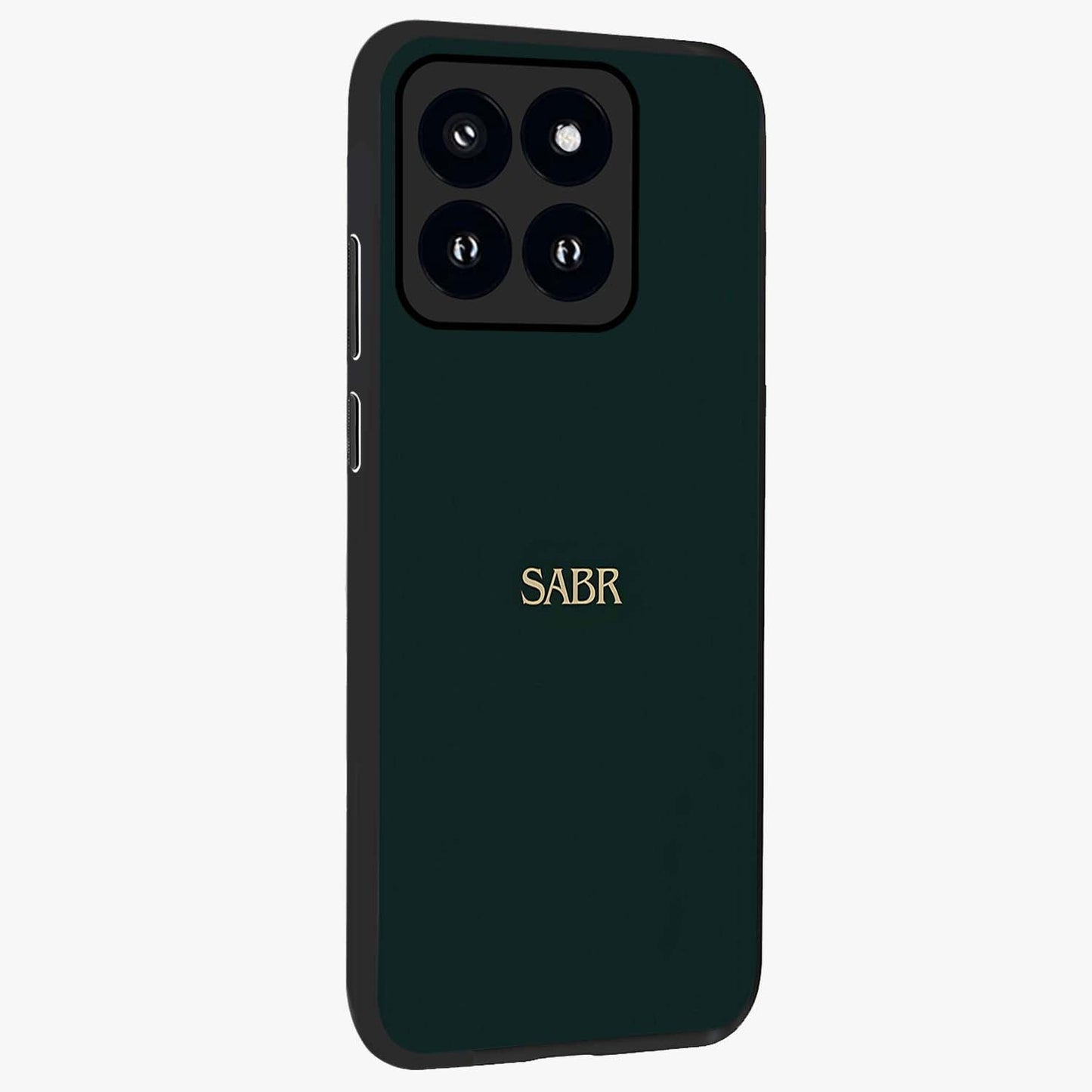 Sabr Minimal Patience Glass Case upright view showcasing calm minimalist artwork with motivational patience theme.