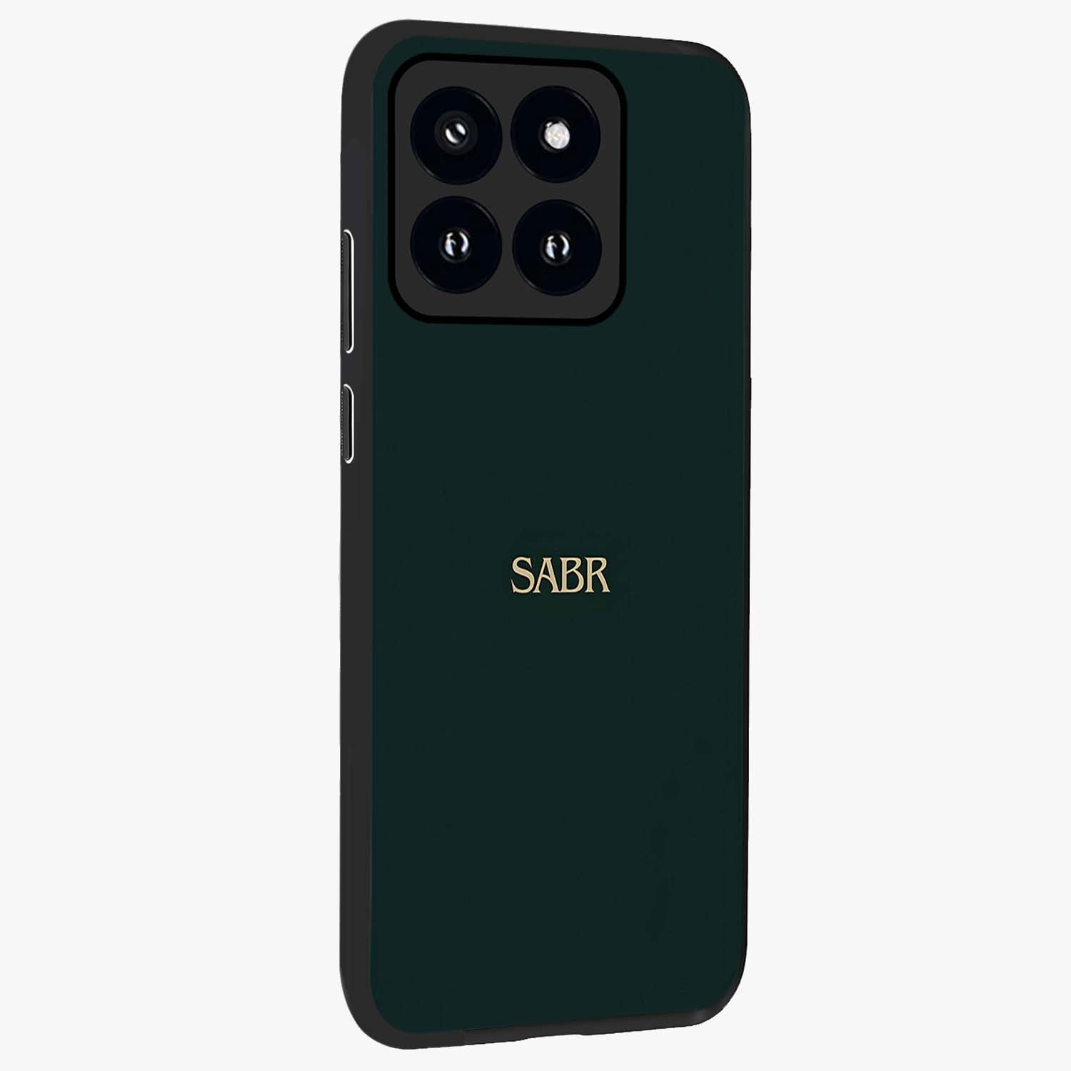 Sabr Minimal Patience Glass Case upright view showcasing calm minimalist artwork with motivational patience theme.