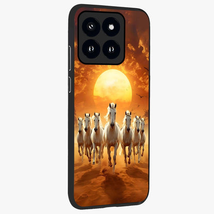 Wild Sunset Majesty Glass Case upright view showcasing dramatic sunset artwork with bold nature theme.