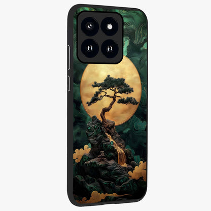 Zen Moon Rise Glass Case upright view showcasing serene moon artwork with tranquil night theme.