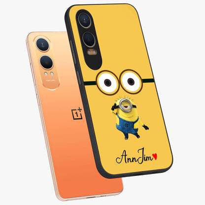 Minion Custom Name  Glass Case for OnePlus Nord Ce 4 Lite |1+Nord Ce 4 Lite