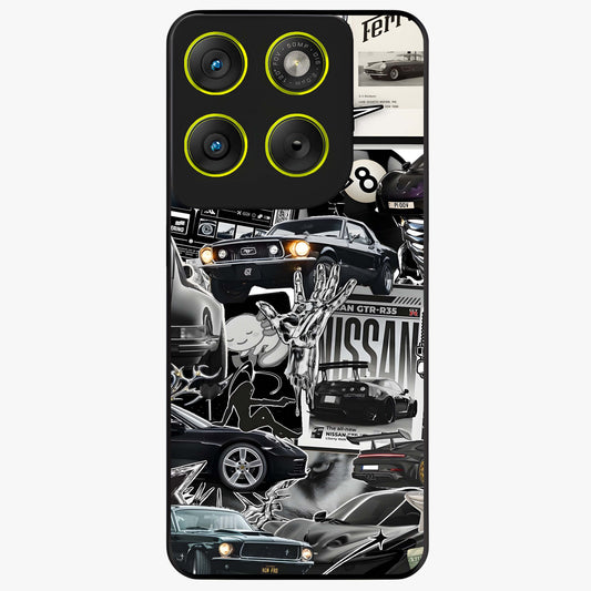 Aesthetic Dark Love Glass Case showing flat back view with dark romantic artwork and glossy glass finish.