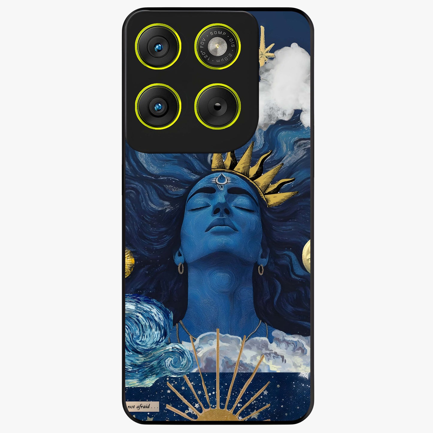 Aesthetic Lord Shiva Glass Case showing flat back view with divine Shiva artwork and glossy glass finish.