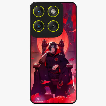 Blood Moon Sovereign Glass Case showing flat back view with mystical blood moon artwork and glossy glass finish.