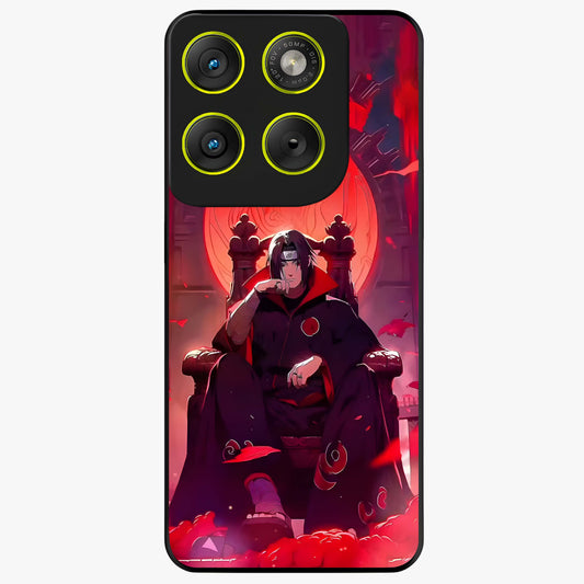 Blood Moon Sovereign Glass Case showing flat back view with mystical blood moon artwork and glossy glass finish.