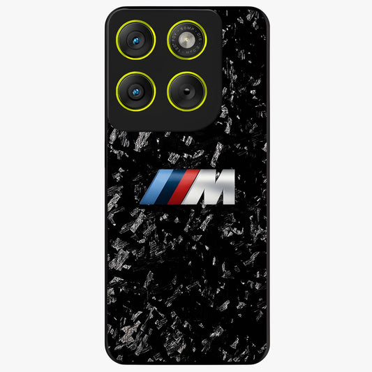 Carbon Speed Mark Glass Case showing flat back view with sporty carbon pattern artwork and glossy glass finish.