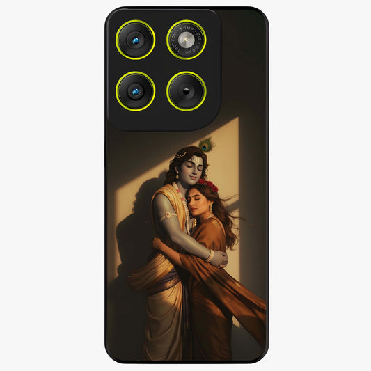 Divine Eternal Love Glass Case showing flat back view with spiritual love themed artwork and glossy glass finish.