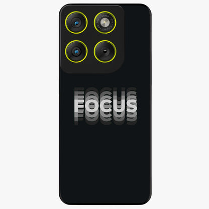 Focused Blade Discipline Glass Case showing flat back view with warrior sword themed artwork and glossy glass finish.