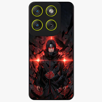Focus Mode On Glass Case showing flat back view with bold motivational typography design and glossy glass finish.