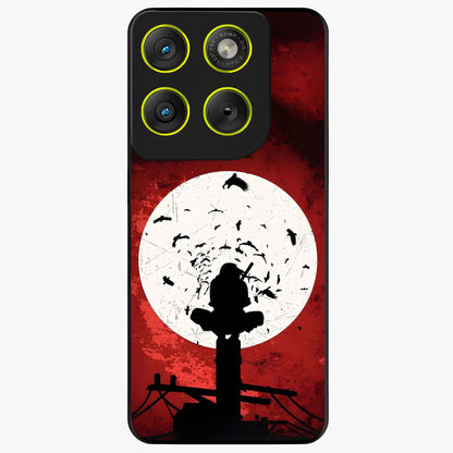 Itachi Limited Edition Naruto Anime Glass Case showing flat back view with iconic anime character artwork and glossy glass finish.
