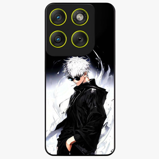 Limitless Shadow King Glass Case showing flat back view with powerful shadow warrior artwork and glossy glass finish.