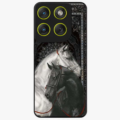 Majestic Ride Legacy Glass Case showing flat back view with powerful automotive inspired artwork and glossy glass finish.