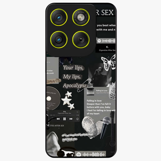 Midnight Love Echo Glass Case showing flat back view with romantic midnight themed artwork and glossy glass finish.