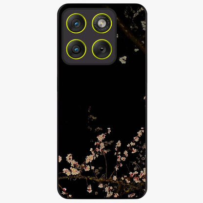 Petal Moon Light With Custom Name Glass Case showing flat back view with floral moonlight artwork and personalized name design.