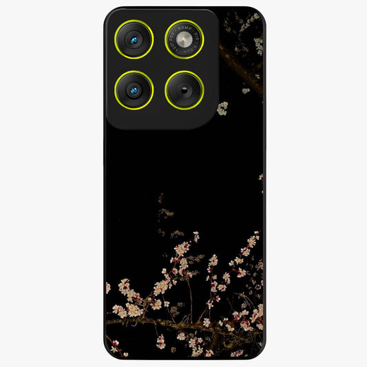 Petal Moon Light With Custom Name Glass Case showing flat back view with floral moonlight artwork and personalized name design.