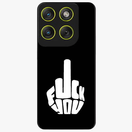 Rebel Mode On Glass Case showing flat back view with bold rebellious typography artwork and glossy glass finish.