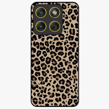 Savage Chic Pattern Glass Case showing flat back view with stylish patterned artwork and glossy glass finish.