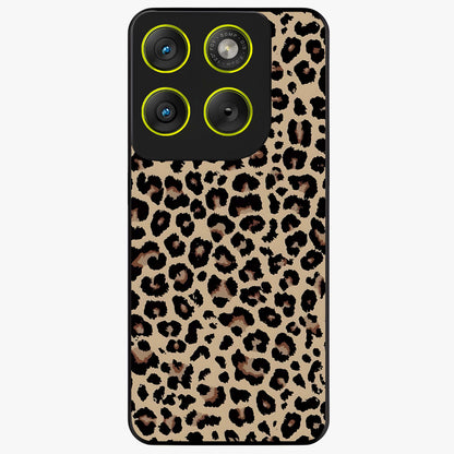 Savage Chic Pattern Glass Case showing flat back view with stylish patterned artwork and glossy glass finish.