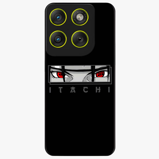 Scarlet Gaze Dominance Glass Case showing flat back view with striking red themed artwork and glossy glass finish.