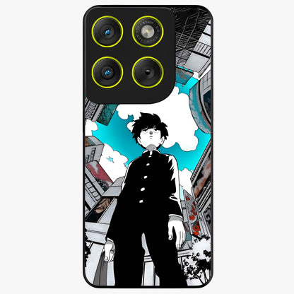 Silent Psychic Awakening Glass Case showing flat back view with mystical psychic themed artwork and glossy glass finish.