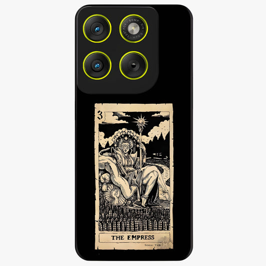 The Empress Glass Case showing flat back view with regal feminine artwork and glossy glass finish.