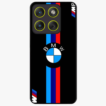Turbo BMW Beast Glass Case showing flat back view with high performance sports car artwork and glossy glass finish.