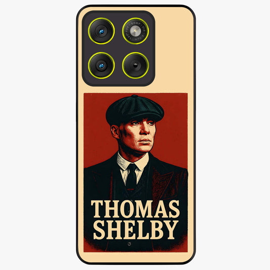 Vintage Mafia Authority Glass Case showing flat back view with bold vintage mafia inspired artwork and glossy glass finish.