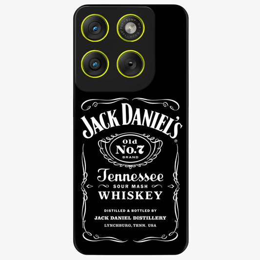 Vintage Whiskey Heritage Glass Case showing flat back view with classic whiskey inspired artwork and glossy glass finish.