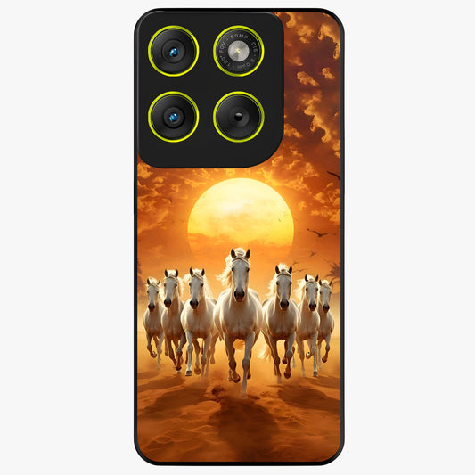 Wild Sunset Majesty Glass Case showing flat back view with majestic sunset landscape artwork and glossy glass finish.