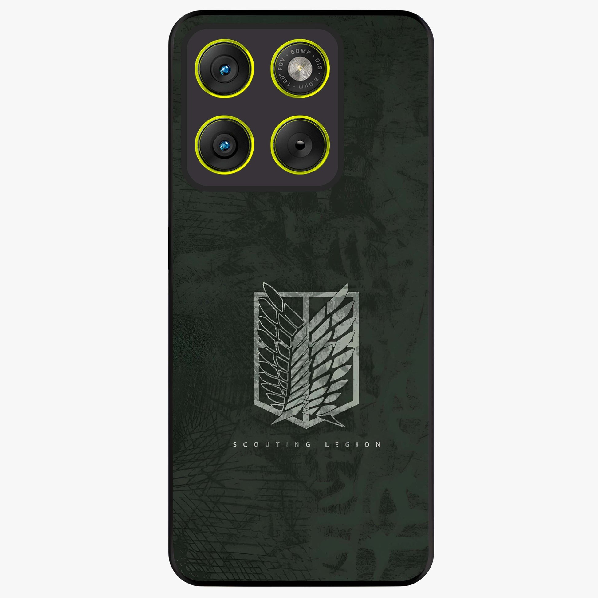 Wings Of Freedom Glass Case showing flat back view with symbolic wings artwork and glossy glass finish.