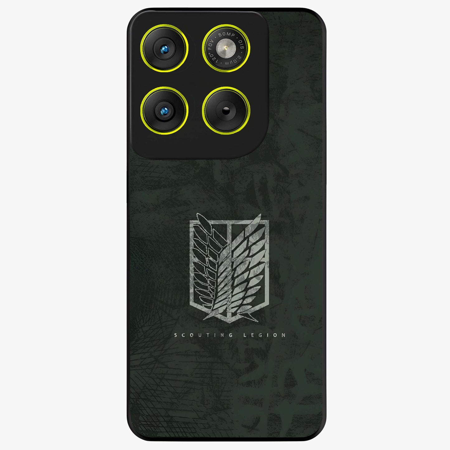 Wings Of Freedom Glass Case showing flat back view with symbolic wings artwork and glossy glass finish.