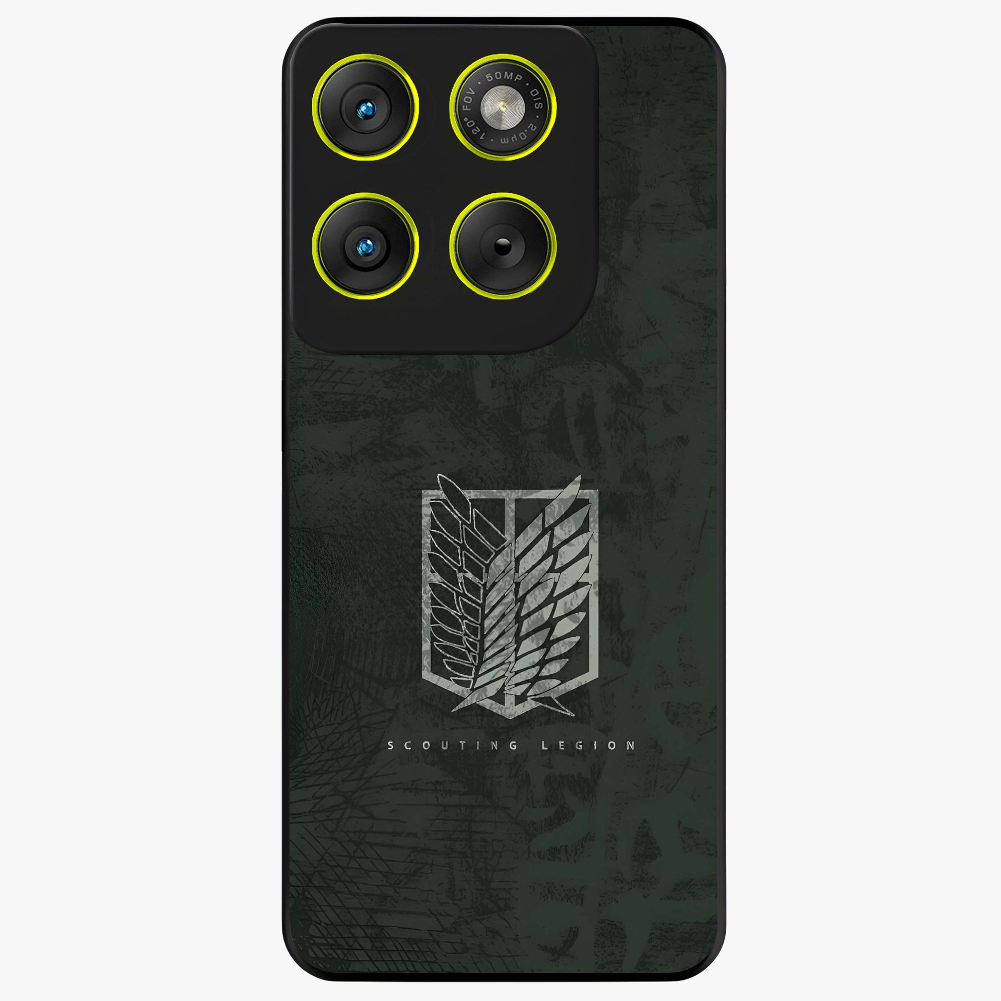 Wings Of Freedom Glass Case showing flat back view with symbolic wings artwork and glossy glass finish.