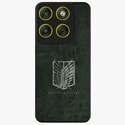 Wings Of Freedom Glass Case showing flat back view with symbolic wings artwork and glossy glass finish.