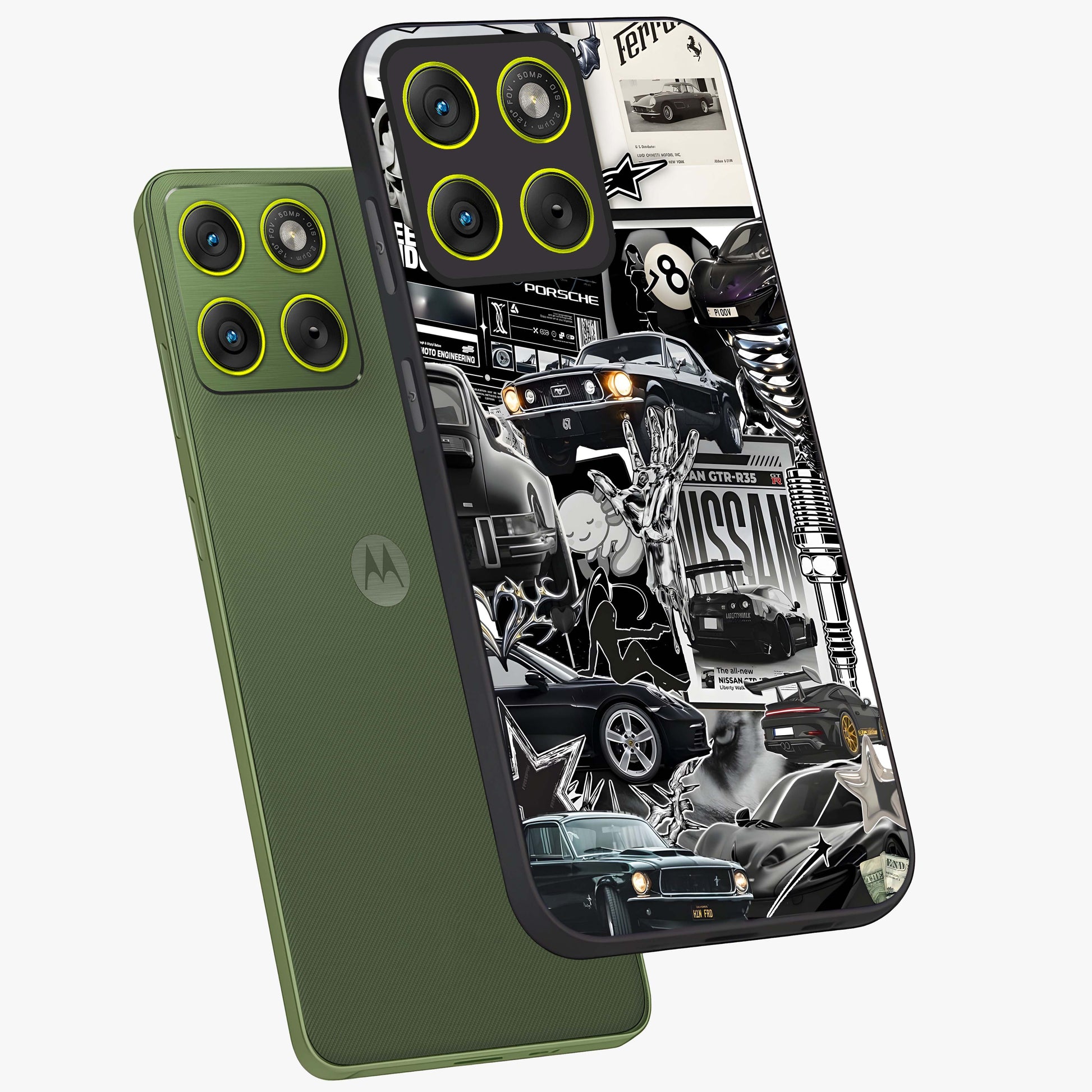 Aesthetic Dark Love Glass Case displayed in angled mockup highlighting moody aesthetic design and bold love theme.